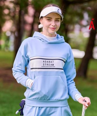 ADABAT STREAM(Women/Men)/アダバット ストリーム ライトスムースフロントロゴフーディー(2002499833) アオ091 スポーツウェア【三越伊勢丹/公式】
