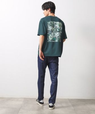 ボタニカルプリントオーバーサイズ半袖Tシャツ（2002501228