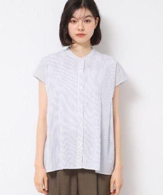 美品♪ブラミンク シルク100% フレンチスリーブブラウス 38 qx5 洗える】フレンチスリーブフレアブラウス（XS～L