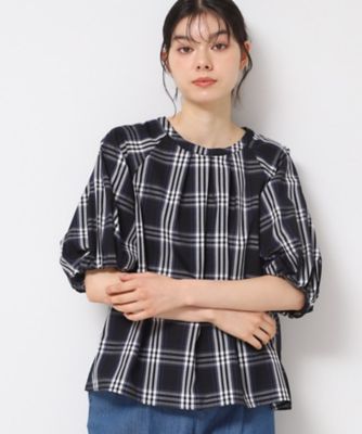 【洗える】ギャザー入りバルーンスリーブブラウス（２００２５０１２３６）