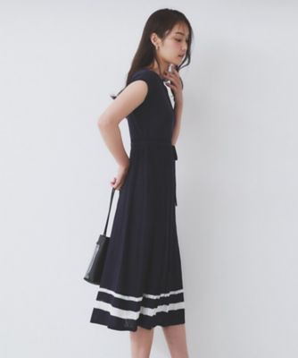 定価49500円【新品】レディース38ランバンスポール  ニットワンピース黒 タフタスリーブニットワンピース/洗える(ワンピース) | MK