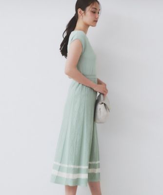 インポートニットワンピース AZUL BY MOUSSY シャギースリーブミニニットワンピース O/WHT1