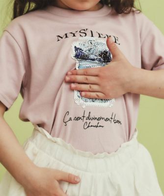 【１１０－１５０】色が変わる！スパンコール半袖Ｔシャツ／洗える（２００２５０１３２４）
