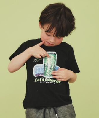 【１１０－１５０】色が変わる！スパンコール半袖Ｔシャツ／洗える（２００２５０１３２４）