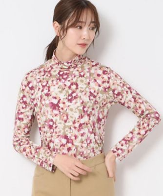 ＜CORDIER (Women)＞【Ｍ～４Ｌサイズ】ソニアフラワープリントハイネックジャージ（２００２５０１５５２）