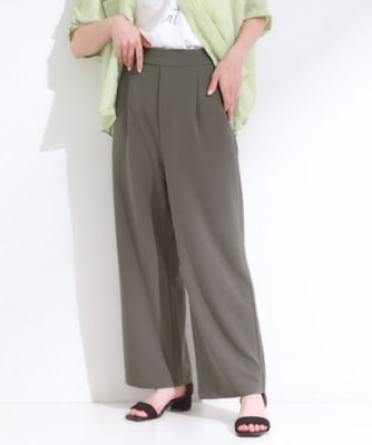 ＜SHOO LA RUE (Women)＞【Ｓ－ＬＬ／ストレッチ】脚のラインを拾いにくい　スマートワイドパンツ（２００２５０２３６０）