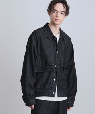 上下2点セット】デニムブルゾン＋ワイドデニムパンツ