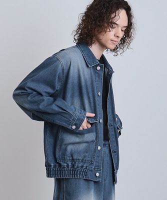 上下2点セット】デニムブルゾン＋ワイドデニムパンツ