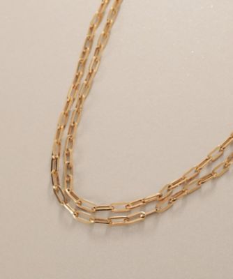 K10中空プリムケーブルチェーン2連 ネックレス