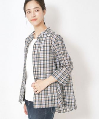 CORDIER / コルディア 【洗える】涼し気サマーチェックシャツ 洗える】涼し気サマーチェックシャツ（シャツ・ブラウス