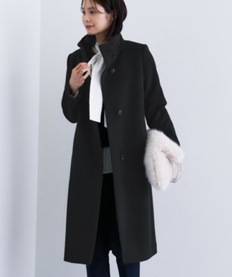 美品❗️UNITED TOKYO ウールハトメベルト　ロングコート　スーパー120 名品コート／日本製】ウール100％スタンドカラーロングコート