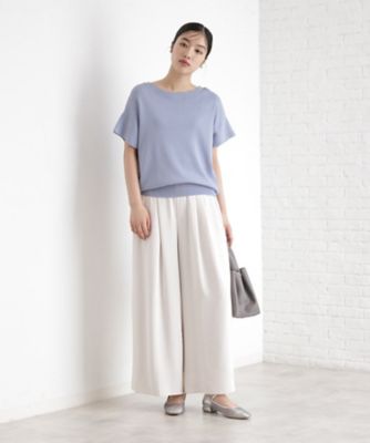 antiqua タックツイルワイドパンツ パンツ レディース ボトムス