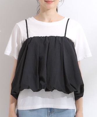 【Ｓ－ＬＬ／２点セット】バルーンキャミ＋Ｔシャツセット（２００２５０３４５６）