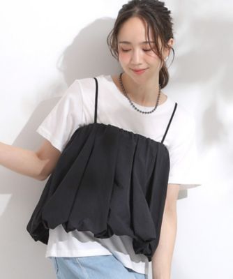 【Ｓ－ＬＬ／２点セット】バルーンキャミ＋Ｔシャツセット（２００２５０３４５６）