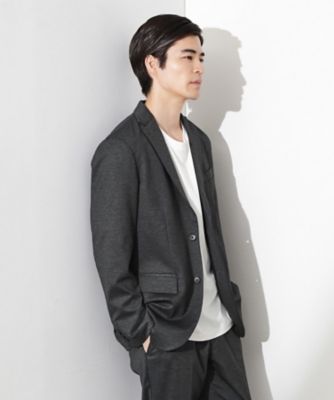 THE SHOP TK (Men)/ザ ショップ ティーケー ライトTRジャージジャケット【洗濯機OK/毛玉ができにくい/ストレッチ/セットアップ可】(2002503465) グレー014 コート・ジャケット【三越伊勢丹/公式】