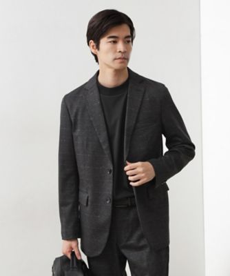 LEONARD ブラック ジャージ 薄手　ジャケット　手洗いOK SHIPS｜SHIPS: <手洗い可能>ラミー ジャージー ジャケット