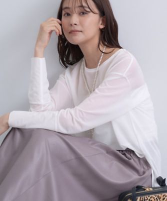 ＜INDIVI S (Women/小さいサイズ)＞ストレッチシアーロングＴシャツ（２００２５０４００４）