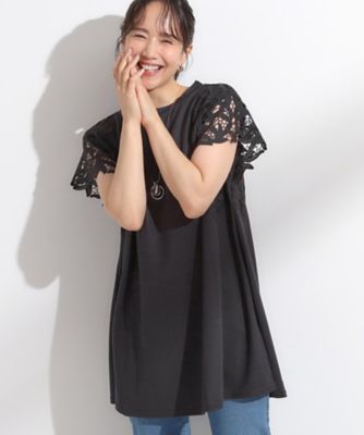 SHOO LA RUE (Women)/シューラルー 【S-LL】上品華やか お袖レースチュニックトップス(2002504033)