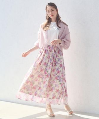 ＜COUTURE BROOCH (Women)＞かすれプリント楊柳スカート（２００２５０４０６４）