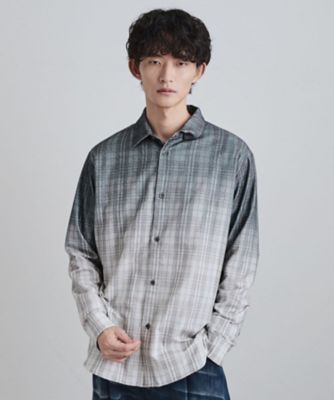 tk. TAKEO KIKUCHI (Men)/ティーケー タケオキクチ グラデーションプリントネルシャツ(2002504215) シロ201 トップス【三越伊勢丹/公式】