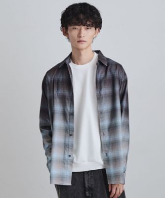 tk. TAKEO KIKUCHI (Men)/ティーケー タケオキクチ グラデーションプリントネルシャツ(2002504215) アオ294 トップス【三越伊勢丹/公式】