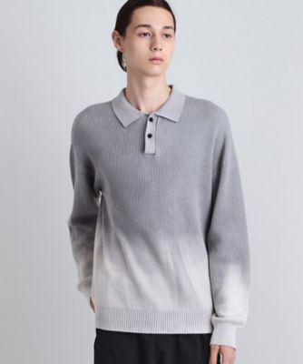 タナゴ03 畦編みニットポロシャツブリーチ（2002504237） | tk