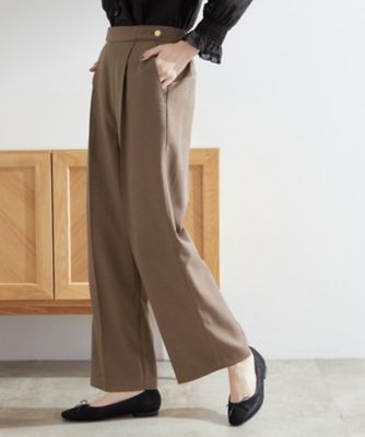 【SALE】GROVE (Women)/グローブ【洗える/美脚ラインキープ】ワイドパンツ(2002505530) チャ044 パンツ・ズボン【三越伊勢丹/公式】
