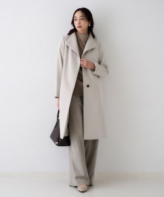きれいめ／スタイリッシュ】2WAYスタンドカラーロングコート