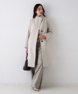 きれいめ／スタイリッシュ】2WAYスタンドカラーロングコート