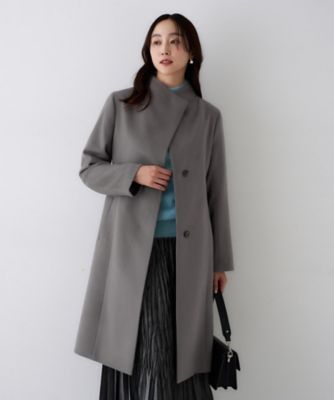 きれいめ／スタイリッシュ】2WAYスタンドカラーロングコート