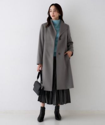 きれいめ／スタイリッシュ】2WAYスタンドカラーロングコート
