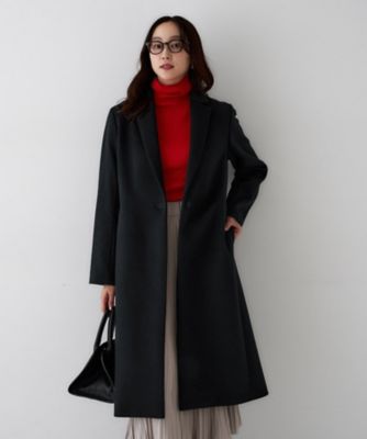 GIANFRANCO FERRE 起毛シングルチェスターコート 黒/TW441 スタイリッシュ／オンオフ兼用】ウールチェスターコート