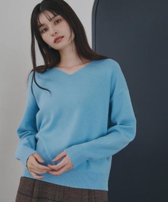 すっきりシルエットが叶う】大人のためのVネックニット／毛玉になり
