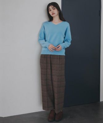 すっきりシルエットが叶う】大人のためのVネックニット／毛玉になり