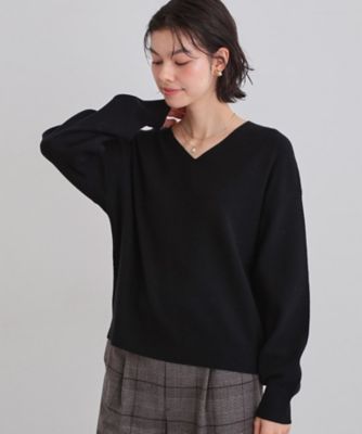 すっきりシルエットが叶う】大人のためのVネックニット／毛玉になり
