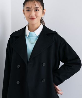 【確認用】ichiのコート　新品 軽やか／ゆったり】ウール混ショートトレンチコート