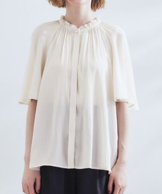 洗える／お仕事／二の腕カバー】ヴィンテージサテンブラウス