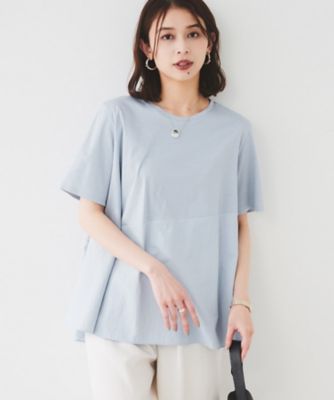 【ＵＶカット／接触冷感／Ｔシャツ】異素材ドッキングペプラム（２００２５０５７５０）