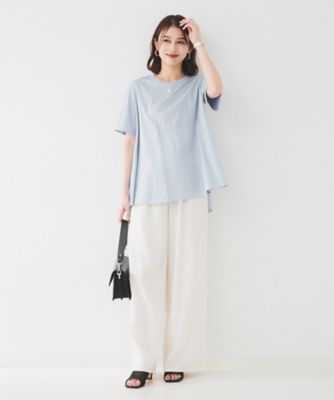 【ＵＶカット／接触冷感／Ｔシャツ】異素材ドッキングペプラム（２００２５０５７５０）