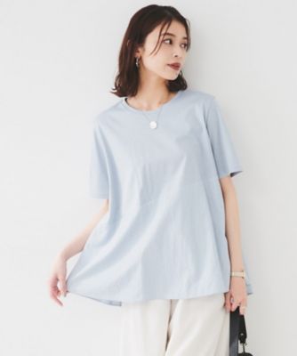 【ＵＶカット／接触冷感／Ｔシャツ】異素材ドッキングペプラム（２００２５０５７５０）