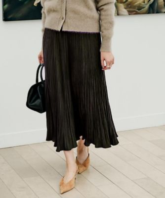 【送料無料】UNTITLED L (Women/大きいサイズ)/アンタイトルL【秋映え/シワ知らず/ウエストゴム】スエード風プリーツスカート(2002505820) チャ044 【三越伊勢丹/公式】