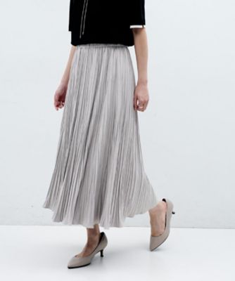 【送料無料】UNTITLED L (Women/大きいサイズ)/アンタイトルL【秋映え/シワ知らず/ウエストゴム】スエード風プリーツスカート(2002505820) ベージュ052 【三越伊勢丹/公式】