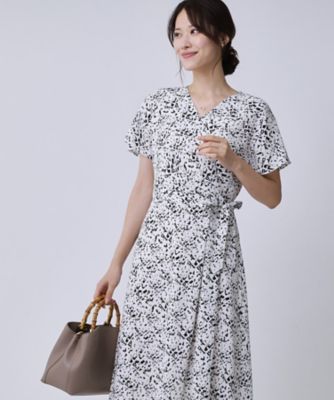 手洗い可／日本製】カシュクール風ワンピース（2002505957