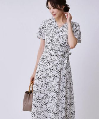 手洗い可／日本製】カシュクール風ワンピース（2002505957