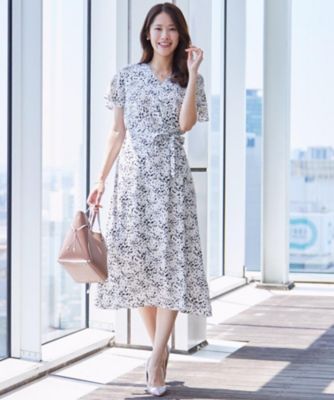 手洗い可／日本製】カシュクール風ワンピース（2002505957