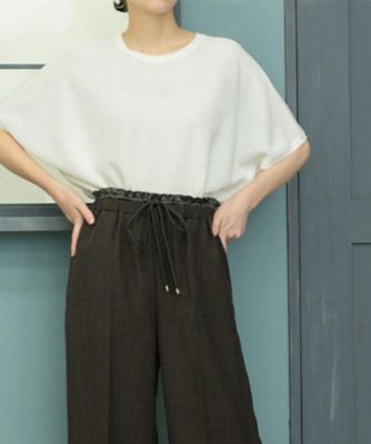 ウエストサテン使いイージーワイドパンツ【洗濯機洗い可】（２００２５０６０２１）