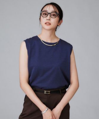 【SALE】【送料無料】UNTITLED L (Women/大きいサイズ)/アンタイトルL【アンサンブル可/秋カラー】シアーノースリーブ プルオーバー(2002506075) アオ093 トップス【三越伊勢丹/公式】