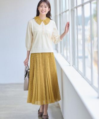 透けにくい◎】衿付き七分袖ニット（2002506082） | Reflect