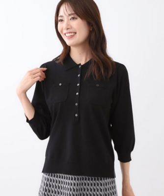 透けにくい◎】衿付き七分袖ニット（2002506082） | Reflect