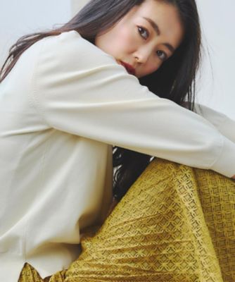 イージーケア】サークルダイヤ柄レースプリーツスカート